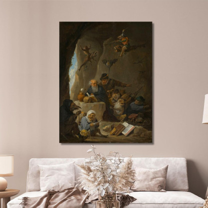La Tentazione Di Sant'Antonio David Teniers The Younger dty108 quadro stampato su tela