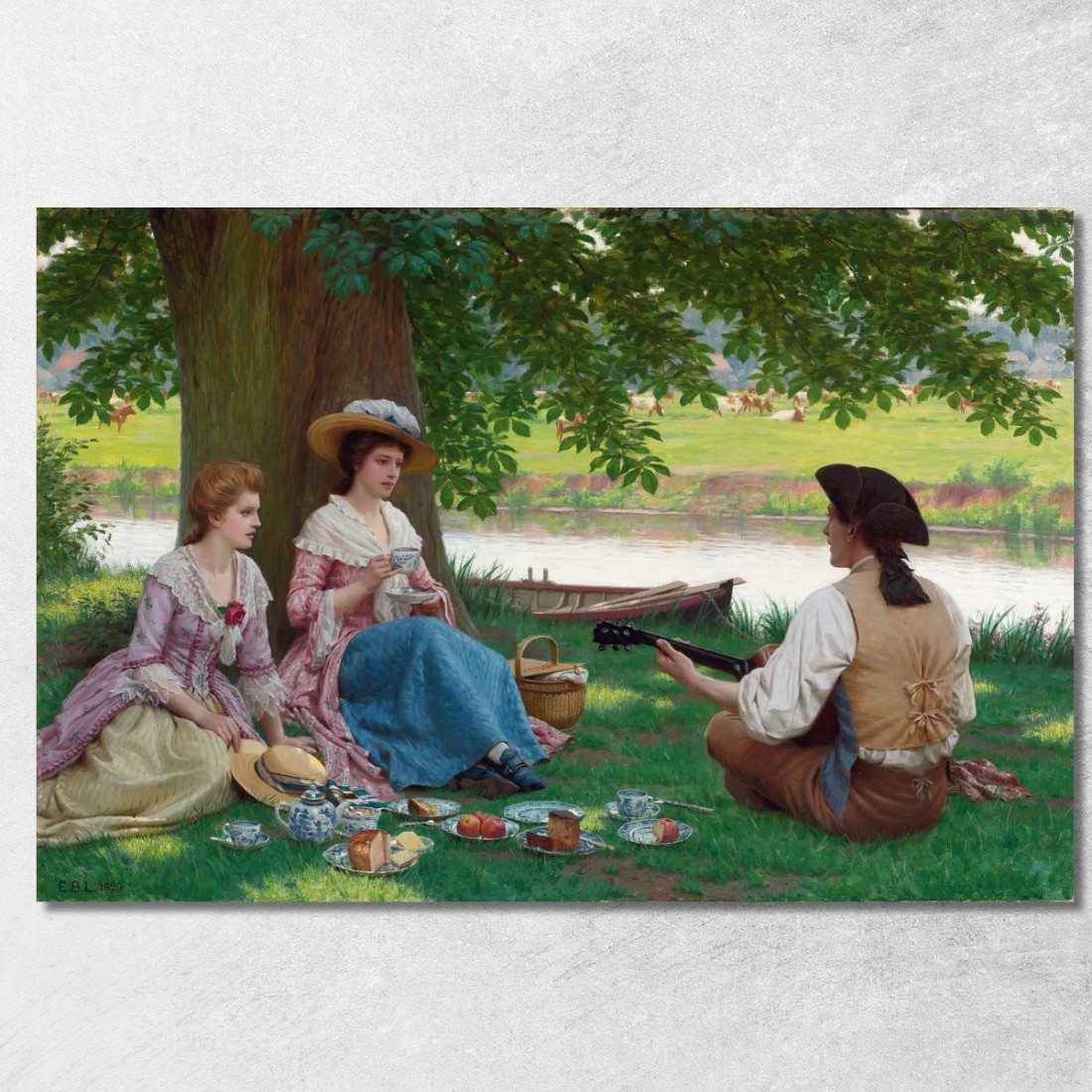 Una Festa In Campagna Edmund Blair Leighton ebl4 quadro stampato su tela