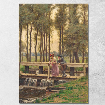 Il Luogo Dell'Incontro Edmund Blair Leighton ebl27 quadro stampato su tela