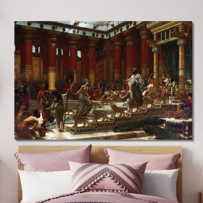 La Visita Della Regina Di Saba Al Re Salomone Edward John Poynter ejp30 quadro stampato su tela