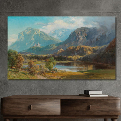 Una Vista Di Neuschwanstein Edward Theodore Compton etc5 quadro stampato su tela