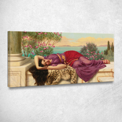 Dolce Far Niente 2 John William Godward jwg28 quadro stampato su tela