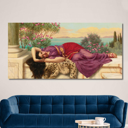Dolce Far Niente 2 John William Godward jwg28 quadro stampato su tela