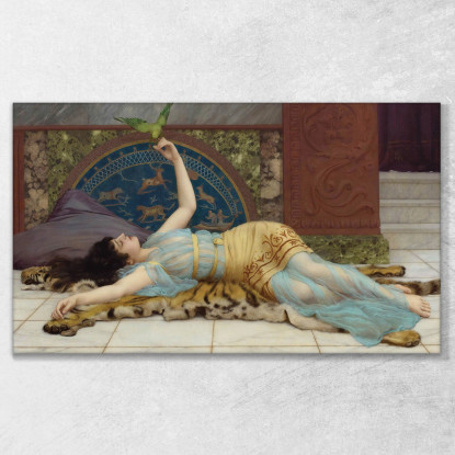 Dolce Far Niente John William Godward jwg29 quadro stampato su tela