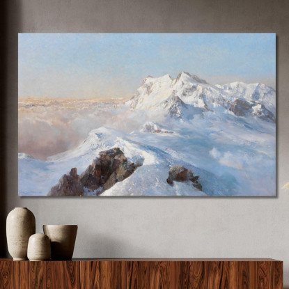 Sopra Il Mare Di Nebbia Monte Rosa Dal Rimpfischhorn Edward Theodore Compton etc61 quadro stampato su tela