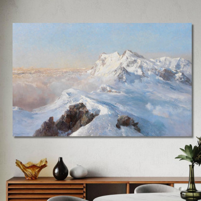 Sopra Il Mare Di Nebbia Monte Rosa Dal Rimpfischhorn Edward Theodore Compton etc61 quadro stampato su tela