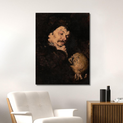 Uomo Con Un Teschio – Memento Mori Frank Duveneck fdu8 quadro stampato su tela