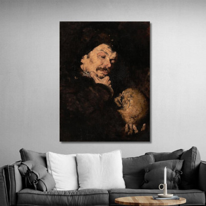 Uomo Con Un Teschio – Memento Mori Frank Duveneck fdu8 quadro stampato su tela