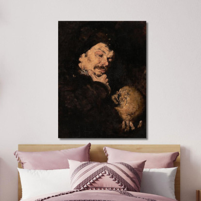 Uomo Con Un Teschio – Memento Mori Frank Duveneck fdu8 quadro stampato su tela