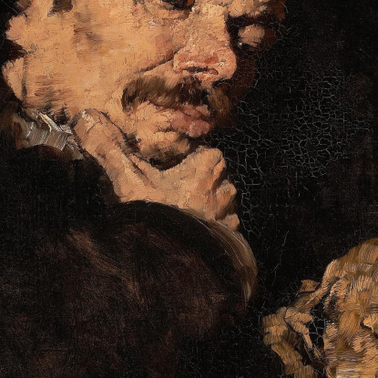 Uomo Con Un Teschio – Memento Mori Frank Duveneck fdu8 quadro stampato su tela
