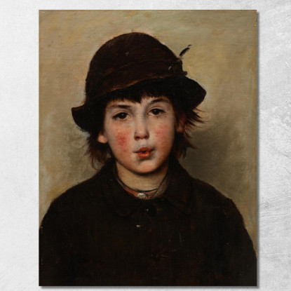 Ragazzo Che Fischia Frank Duveneck fdu28 quadro stampato su tela