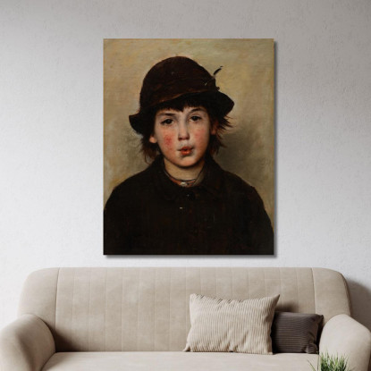 Ragazzo Che Fischia Frank Duveneck fdu28 quadro stampato su tela