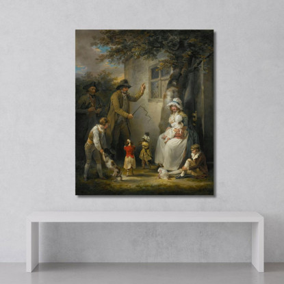Cani Danzanti George Morland gmo17 quadro stampato su tela