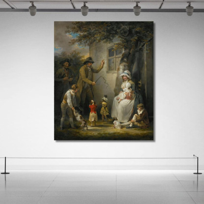 Cani Danzanti George Morland gmo17 quadro stampato su tela