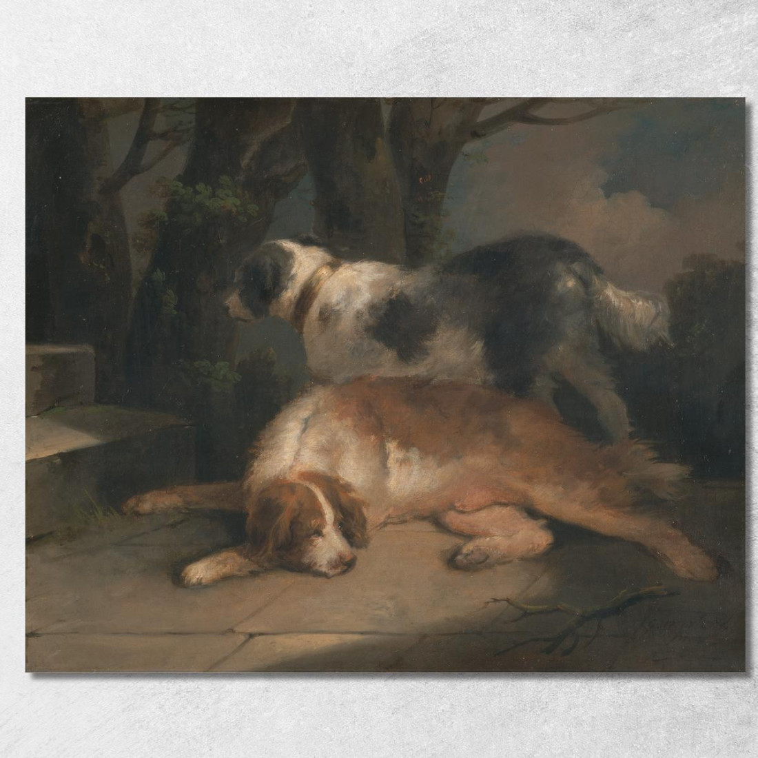 Setter George Morland gmo32 quadro stampato su tela