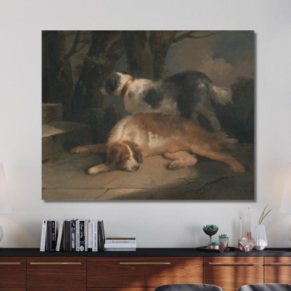 Setter George Morland gmo32 quadro stampato su tela