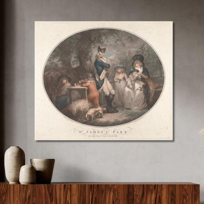 St. James Park George Morland gmo34 quadro stampato su tela