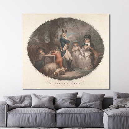 St. James Park George Morland gmo34 quadro stampato su tela