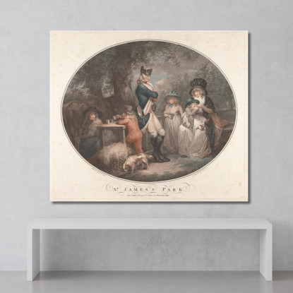 St. James Park George Morland gmo34 quadro stampato su tela