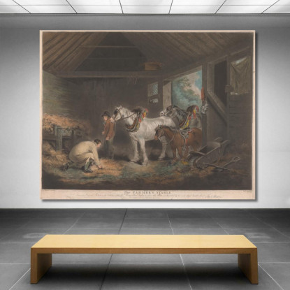 La Stalla Del Contadino George Morland gmo41 quadro stampato su tela