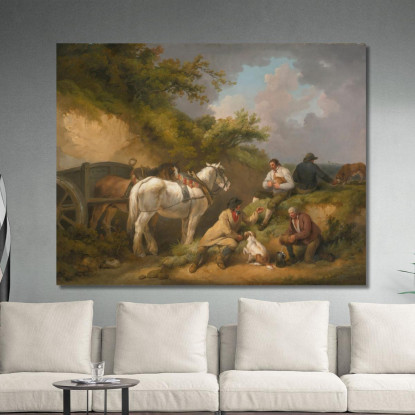 Il Riposo Del Lavoratore George Morland gmo46 quadro stampato su tela