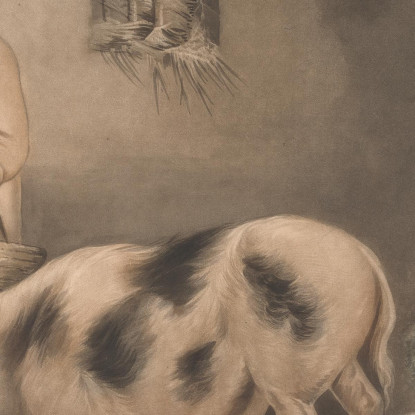 L'Ultima Cucciolata George Morland gmo47 quadro stampato su tela