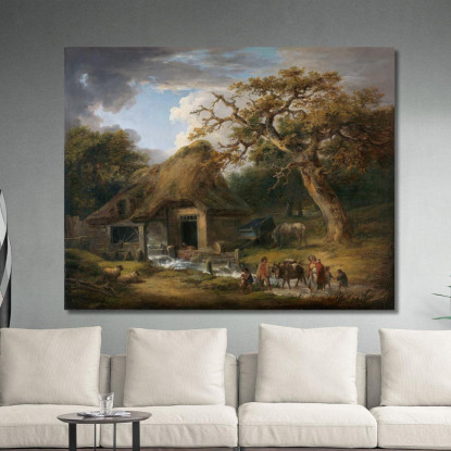 Il Vecchio Mulino Ad Acqua George Morland gmo48 quadro stampato su tela
