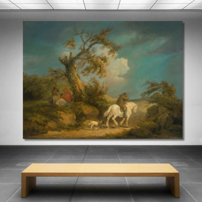 La Tempesta George Morland gmo51 quadro stampato su tela
