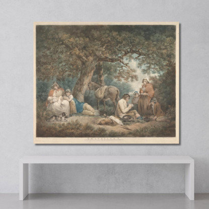 Viaggiatori George Morland gmo52 quadro stampato su tela