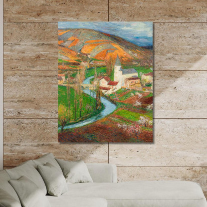 Labastide-Du-Vert In Primavera Dal Giardino Di Marquayrol Henri Martin hmt43 quadro stampato su tela