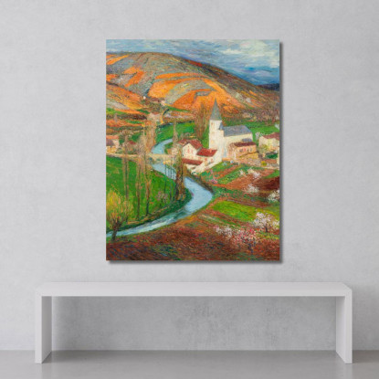 Labastide-Du-Vert In Primavera Dal Giardino Di Marquayrol Henri Martin hmt43 quadro stampato su tela
