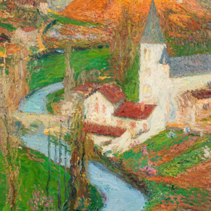 Labastide-Du-Vert In Primavera Dal Giardino Di Marquayrol Henri Martin hmt43 quadro stampato su tela