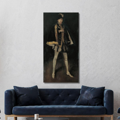 Composizione In Nero N. 3 - Sir Henry Irving Nei Panni Di Filippo Ii Di Spagna James Abbott McNeill Whistler jam12 quadro stamp