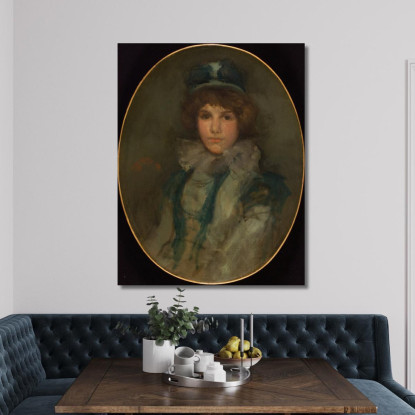 Blu E Corallo - Il Piccolo Berretto Blu James Abbott McNeill Whistler jam25 quadro stampato su tela