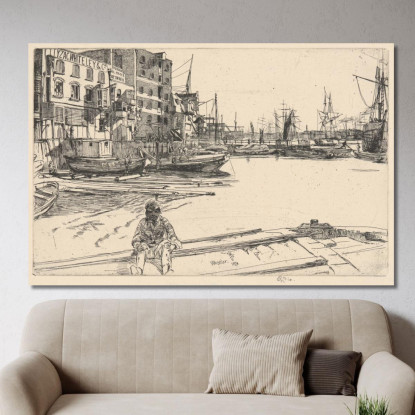 Eagle Wharf James Abbott McNeill Whistler jam32 quadro stampato su tela