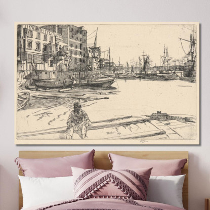 Eagle Wharf James Abbott McNeill Whistler jam32 quadro stampato su tela