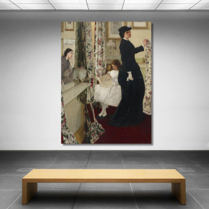 Armonia In Verde E Rosa - La Sala Della Musica James Abbott McNeill Whistler jam46 quadro stampato su tela