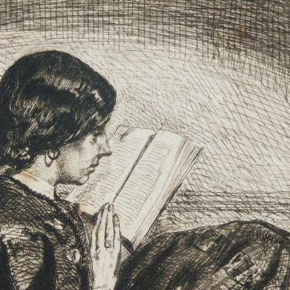 Lettura Alla Luce Della Lampada 2 James Abbott McNeill Whistler jam89 quadro stampato su tela