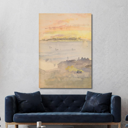 Alba Oro E Grigio James Abbott McNeill Whistler jam105 quadro stampato su tela
