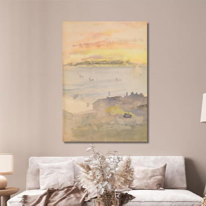 Alba Oro E Grigio James Abbott McNeill Whistler jam105 quadro stampato su tela