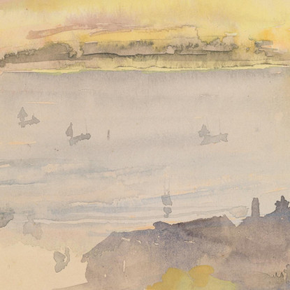 Alba Oro E Grigio James Abbott McNeill Whistler jam105 quadro stampato su tela
