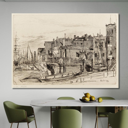La Polizia Del Tamigi James Abbott McNeill Whistler jam109 quadro stampato su tela
