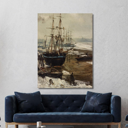 Il Tamigi Ghiacciato James Abbott McNeill Whistler jam139 quadro stampato su tela