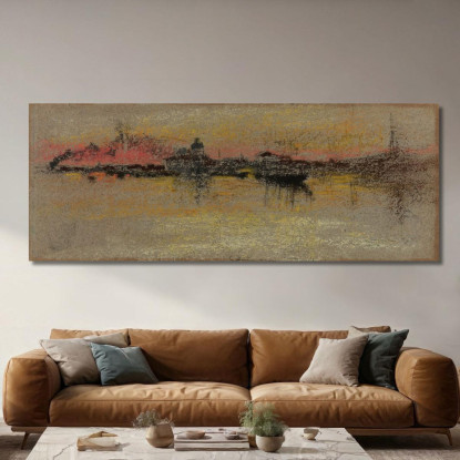 Alba Sul Rialto Venezia James Abbott McNeill Whistler jam149 quadro stampato su tela