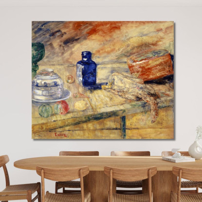 Mosche Blu E Pollo James Ensor jen9 quadro stampato su tela