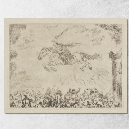 L'Angelo Sterminatore James Ensor jen19 quadro stampato su tela