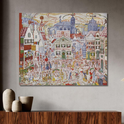 Scenario James Ensor jen41 quadro stampato su tela