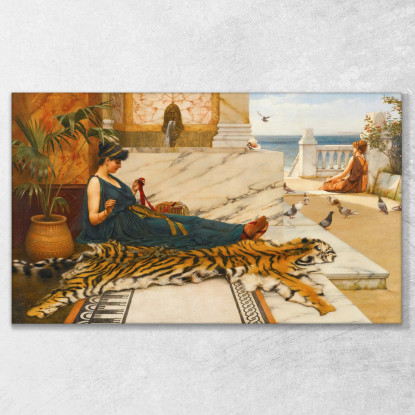 La Ragazza Cucitrice Della Pelle Di Tigre John William Godward jwg84 quadro stampato su tela