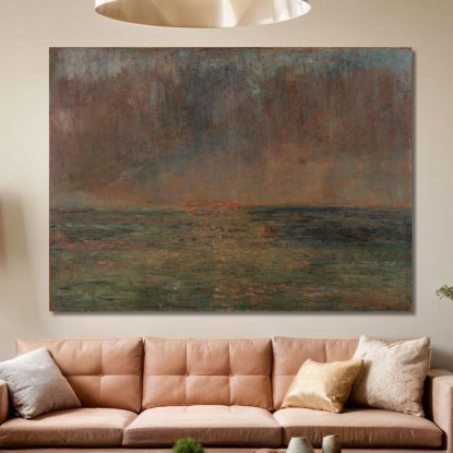 Grande Paesaggio Marino: Tramonto James Ensor jen64 quadro stampato su tela