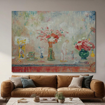 Natura Morta Fantastica James Ensor jen75 quadro stampato su tela